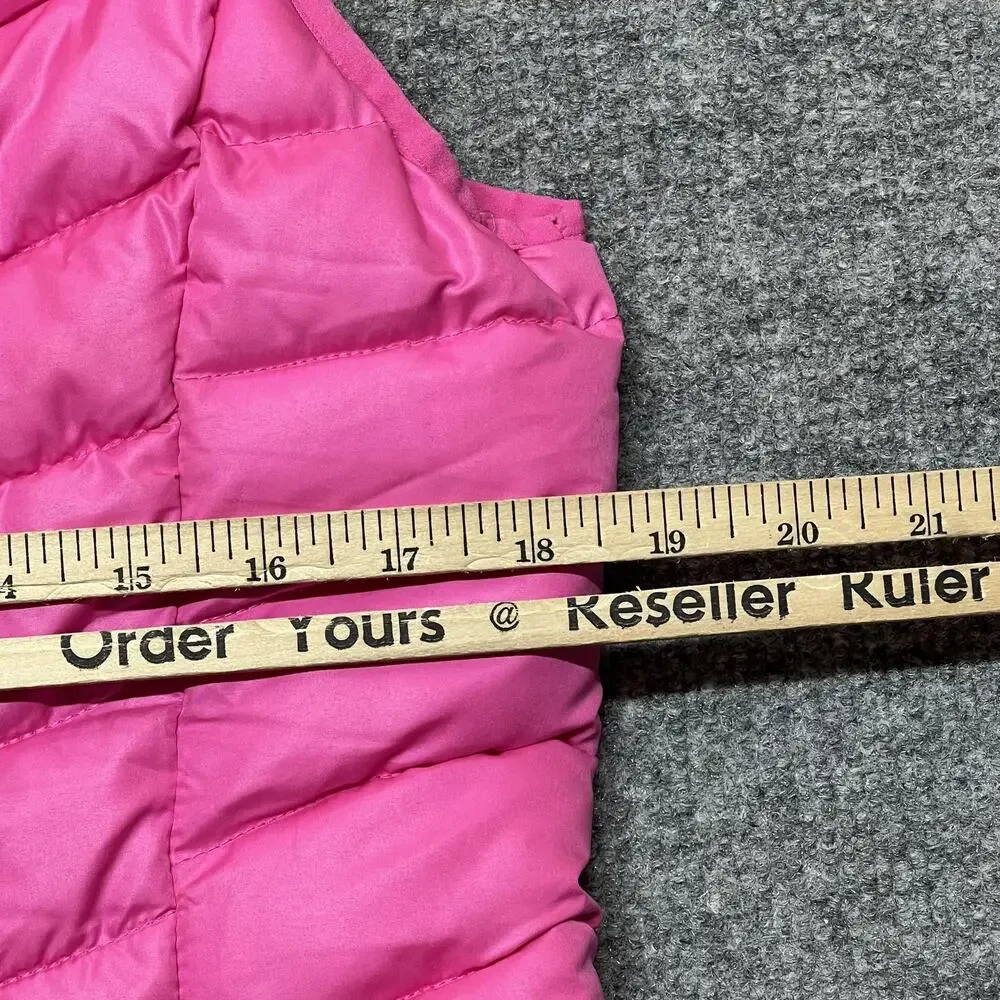 YMI Puffer Vest Juniors Large Pink Hooded Quilted Insulated Lightweight Zip